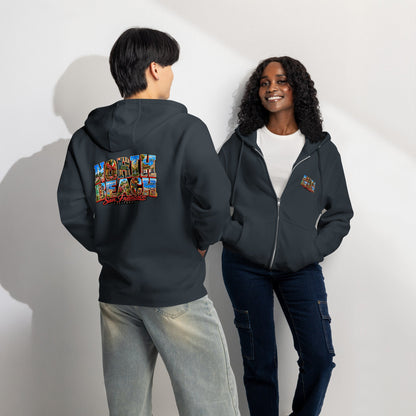 North Beach San Francisco Vintage Postcard Premium Full-Zip Hoodie - TheWhyNotShop