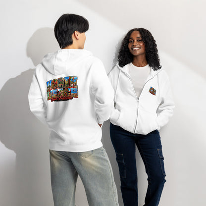 North Beach San Francisco Vintage Postcard Premium Full-Zip Hoodie - TheWhyNotShop
