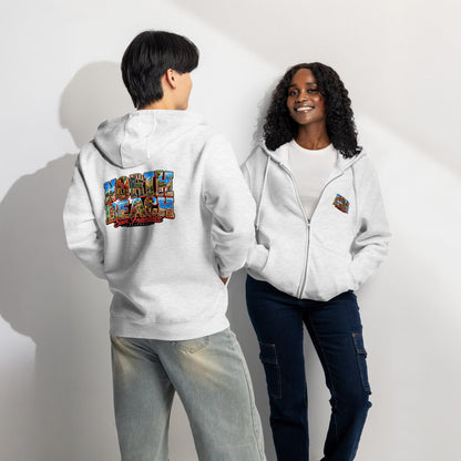 North Beach San Francisco Vintage Postcard Premium Full-Zip Hoodie - TheWhyNotShop